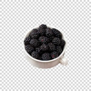 Delicious Blackberries In White Cup PNG