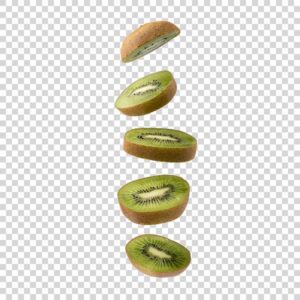 Floating Sliced Kiwi Fruit PNG