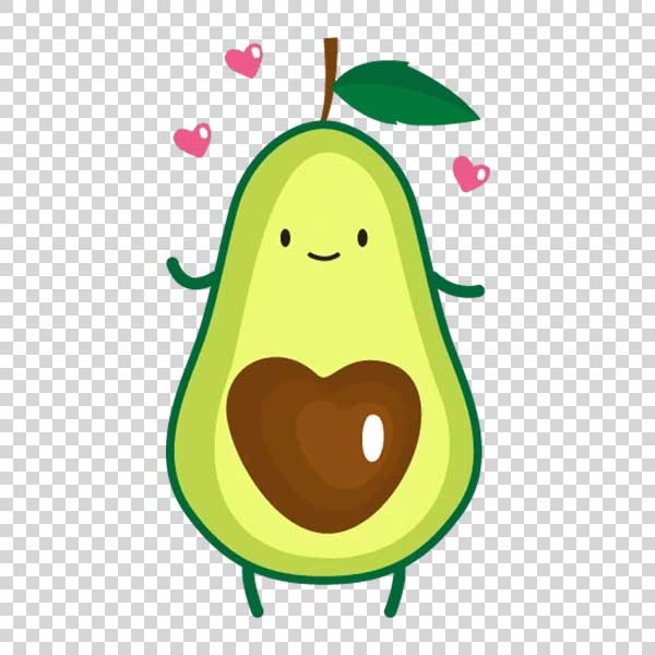 Happy Avocado PNG