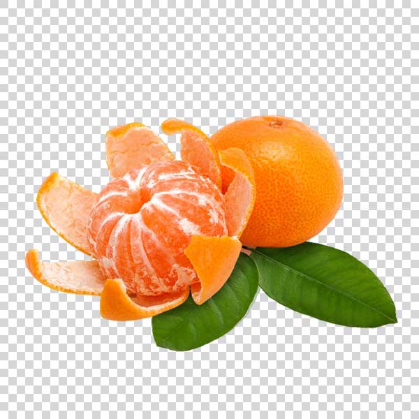 Tangerines With Green Leaves PNG