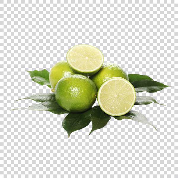 Tasty Limes With Green Leaves PNG