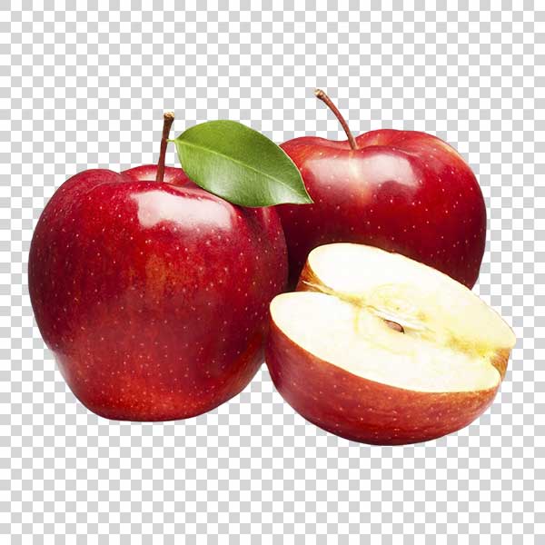 Three Apples With Green Leaf PNG