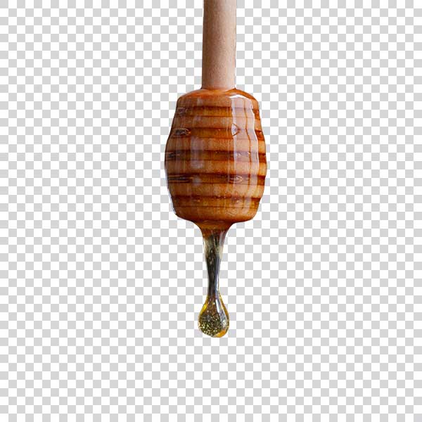 Wooden Honey Dipper With Dripping Honey PNG