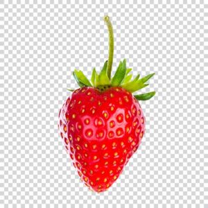 Appetizing Strawberry With Green Leaf PNG