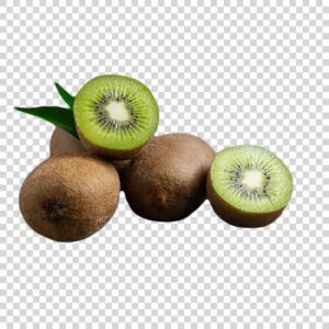 Close Up Of Ripe Kiwis With Green Leaf PNG