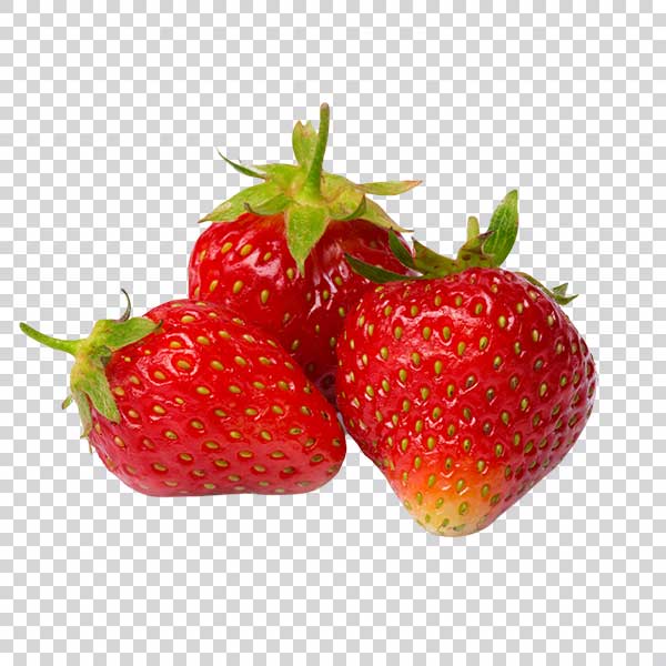 Close Up Of Ripe Strawberries With Green Leaves PNG