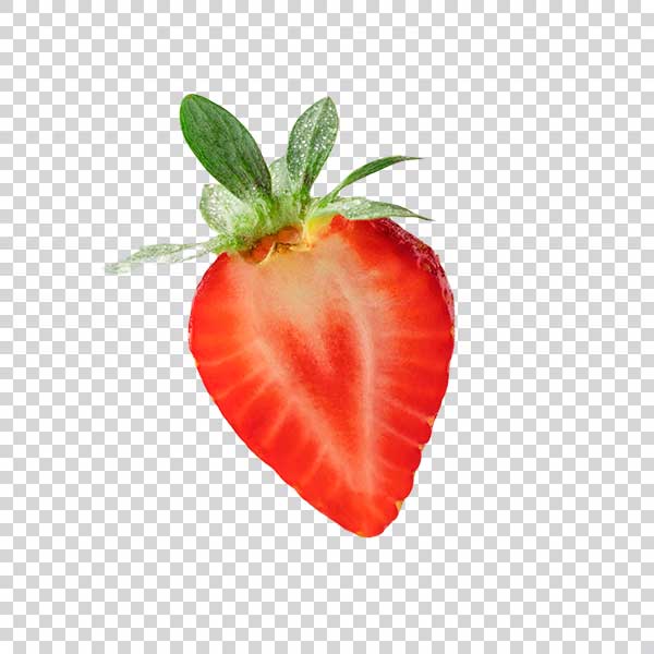 Close Up Of Ripe Strawberry Half Slice PNG