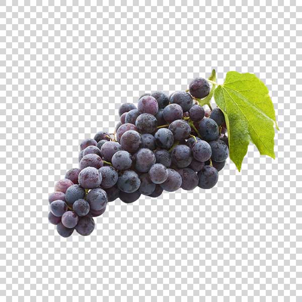 Delicious Grapes With Green Leaf PNG