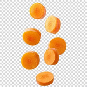 Floating Carrot Slices Close Up PNG