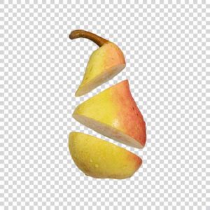 Floating Sliced Pear PNG