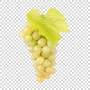 Fresh Green Grapes With Leaves PNG