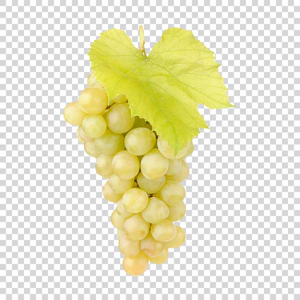 Fresh Green Grapes With Leaves PNG