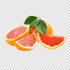 Tasty Red Oranges With Green Leaves PNG