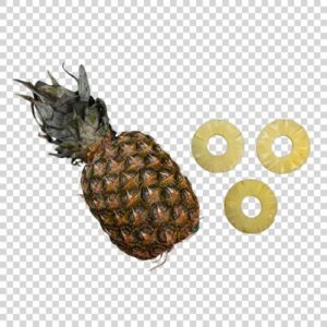 Top View Of Pineapple And Pineapple Slices PNG