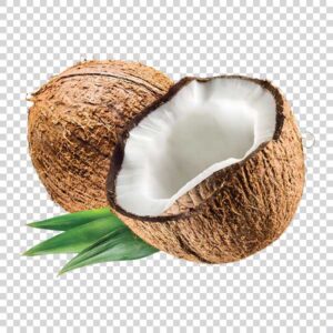 Appetizing Coconuts With Green Leaves PNG