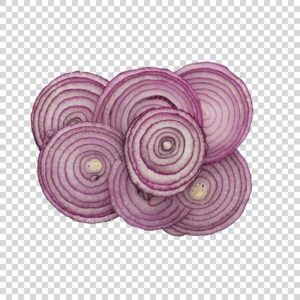 Appetizing Onion Slices Top View PNG