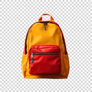 Attractive Yellow And Red Backpack PNG