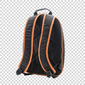 Beautiful Black Backpack Back View PNG