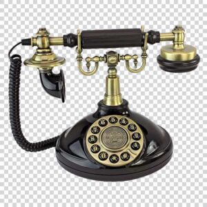 Close Up Of Antique Black Phone PNG