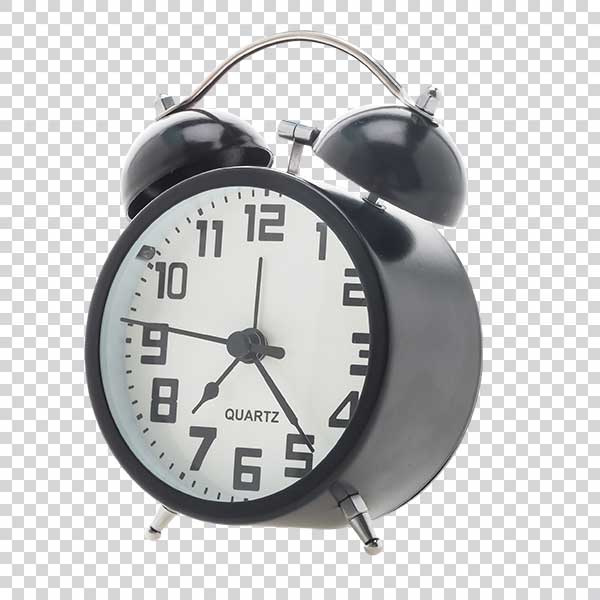 Close Up Of Black Alarm Clock PNG