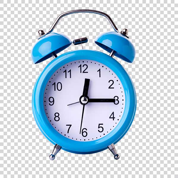 Close Up Of Blue Alarm Clock PNG