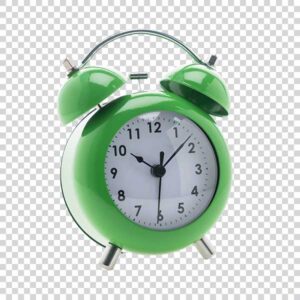 Close Up Of Classic Green Alarm Clock PNG