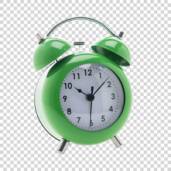 Close Up Of Classic Green Alarm Clock PNG