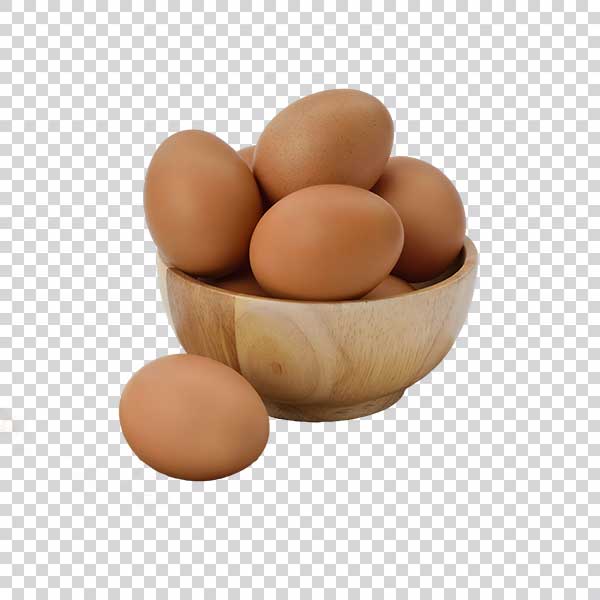 Close Up Of Fresh Eggs In Wooden Bowl PNG