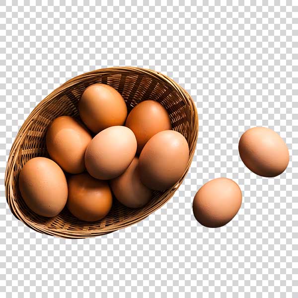 Close Up Of Natural Eggs In Wicker Basket PNG