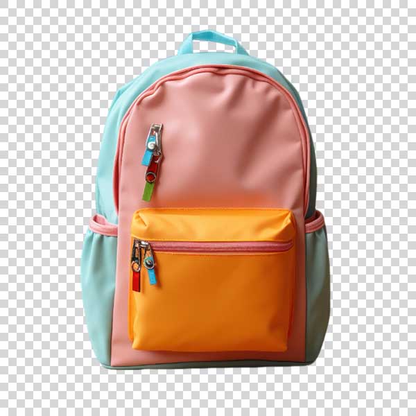 Colorful School Backpack PNG