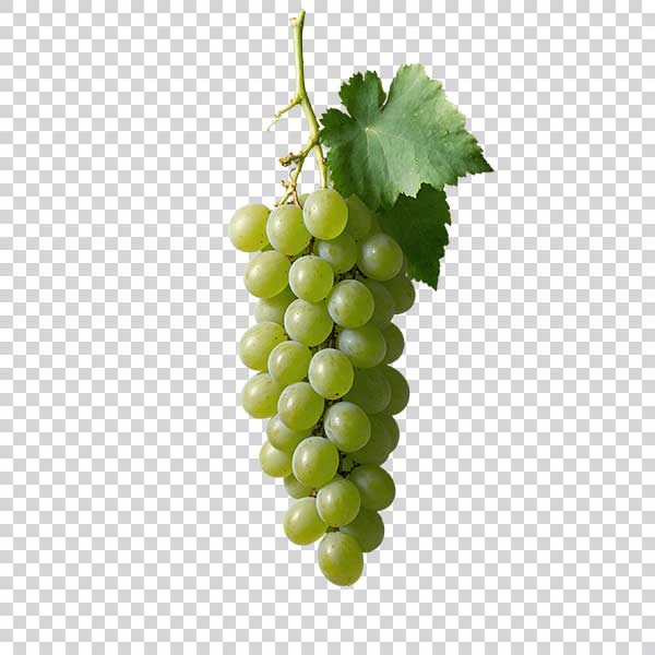 Delicious Green Grapes With Green Leaf Portrait PNG