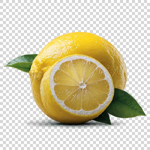 Delicious Lemon Slices With Green Leaf Closeup PNG