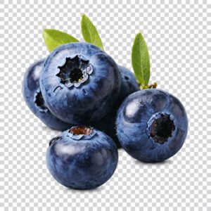 Fresh Blueberries With Green Leaves Photo PNG