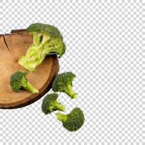 Green Broccoli On Wooden Plate PNG