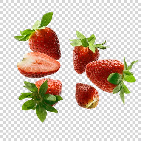 Levitating Appetizing Strawberries PNG