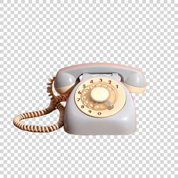 Old White Telephone Close Up PNG