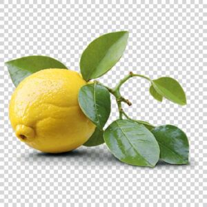 Photo Of Delicious Lemon With Green Leaves PNG