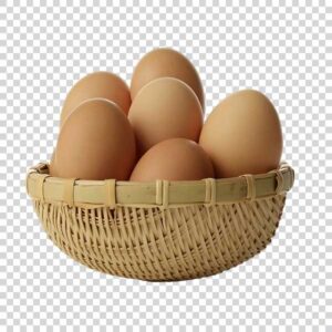 Photo Of Fresh Eggs In Wicker Basket PNG