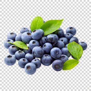 Photo Of Tasty Blueberries With Green Leaves PNG