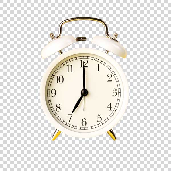 Photo Of White Alarm Clock PNG