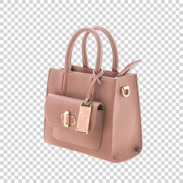 Pink Leather Elegance Women Bag PNG