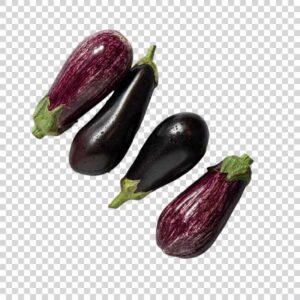 Ripe Eggplants Top View PNG