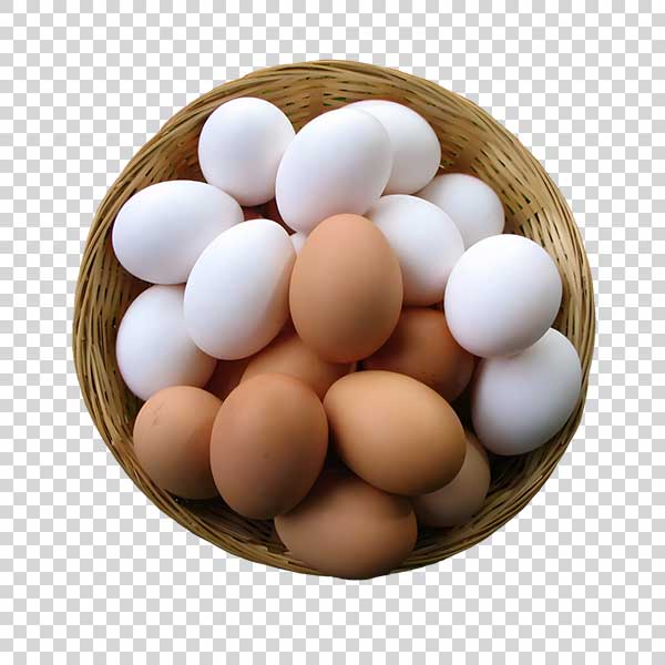 Shot Of Big Eggs In Wicker Basket PNG