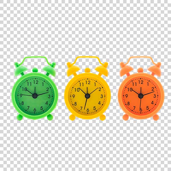 Shot Of Cute Colorful Alarm Clocks PNG