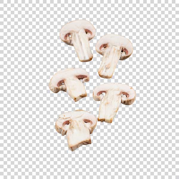 Sliced Fresh Mushrooms Close Up PNG