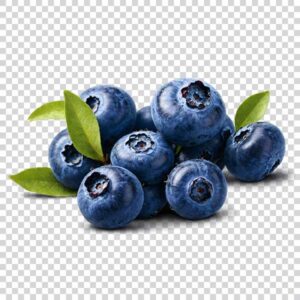 Tasty Blueberries With Green Leaves Closeup PNG