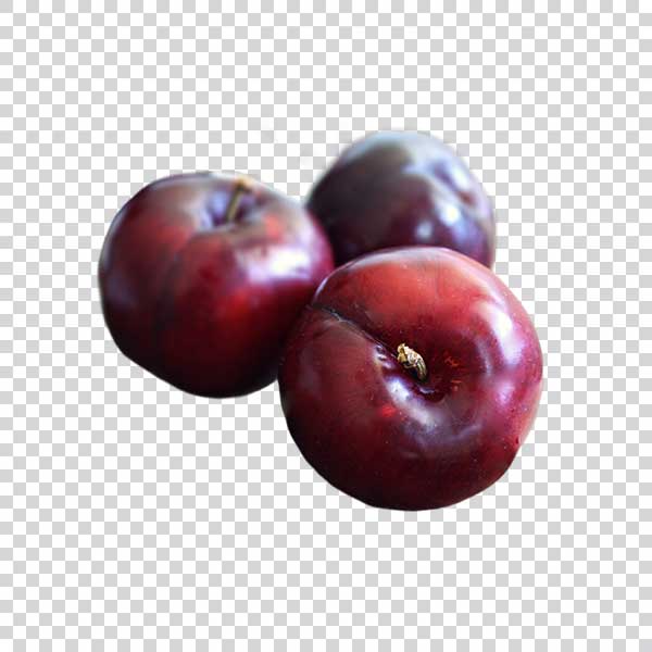 Three Fresh Plums Close Up PNG