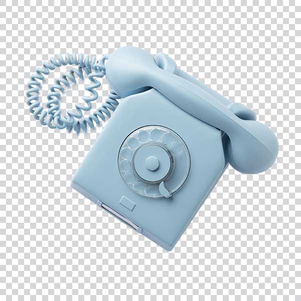 Vintage Blue Phone Top View PNG