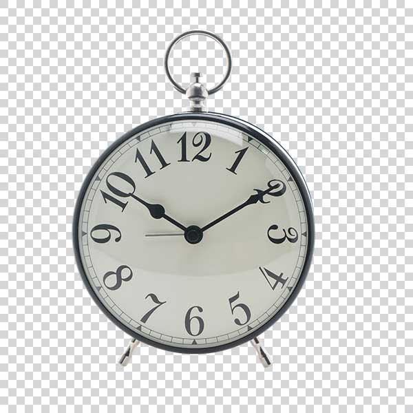 Vintage Gray Alarm Clock Closeup PNG