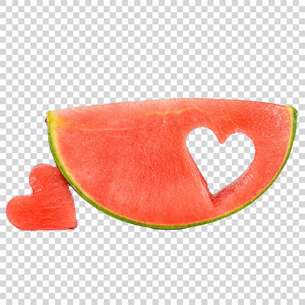 Watermelon Slice And Watermelon Heart Piece PNG